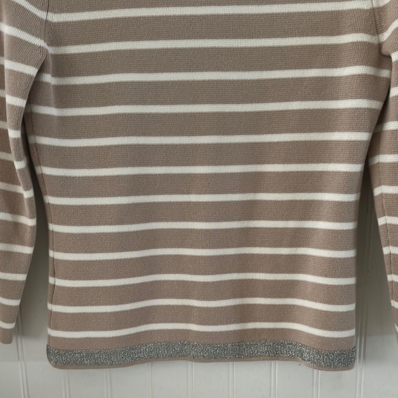Banana Republic Beige and White Striped Cardigan Sweater sz Small - Picture 11 of 12